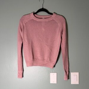 lululemon athletica Pink Open-Knit Crewneck Sweater
